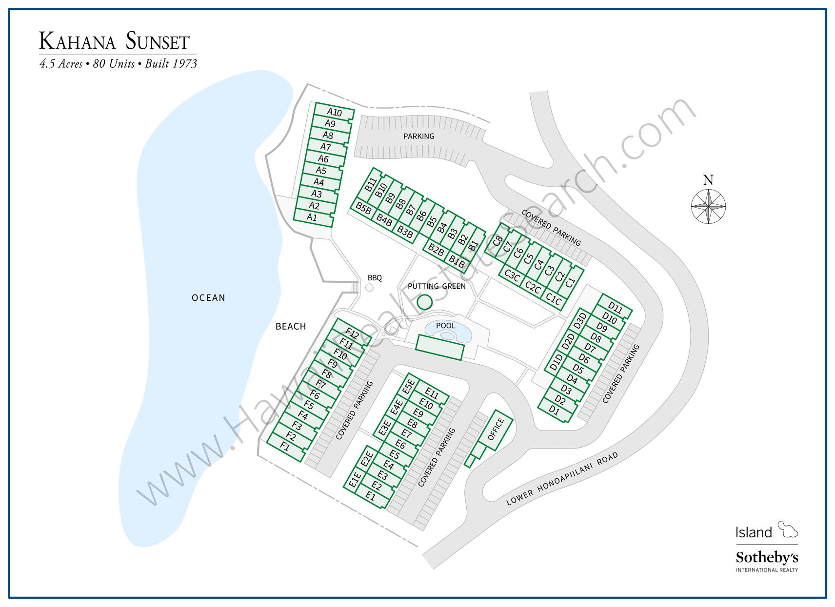 Kahana Sunset Property Map